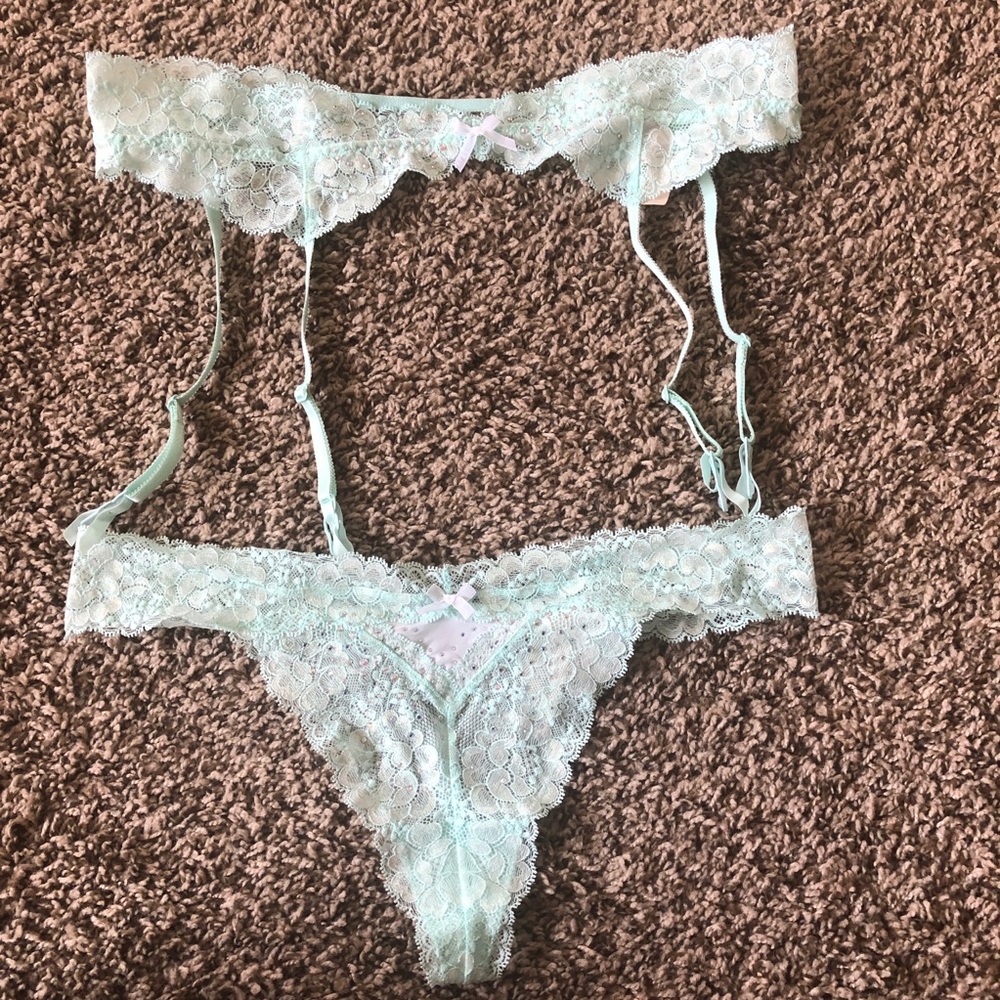 Brand new Victoria’s Secret  Garter Belt Thong Set